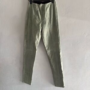 Forte Forte Sage Green Leather Suede Pants